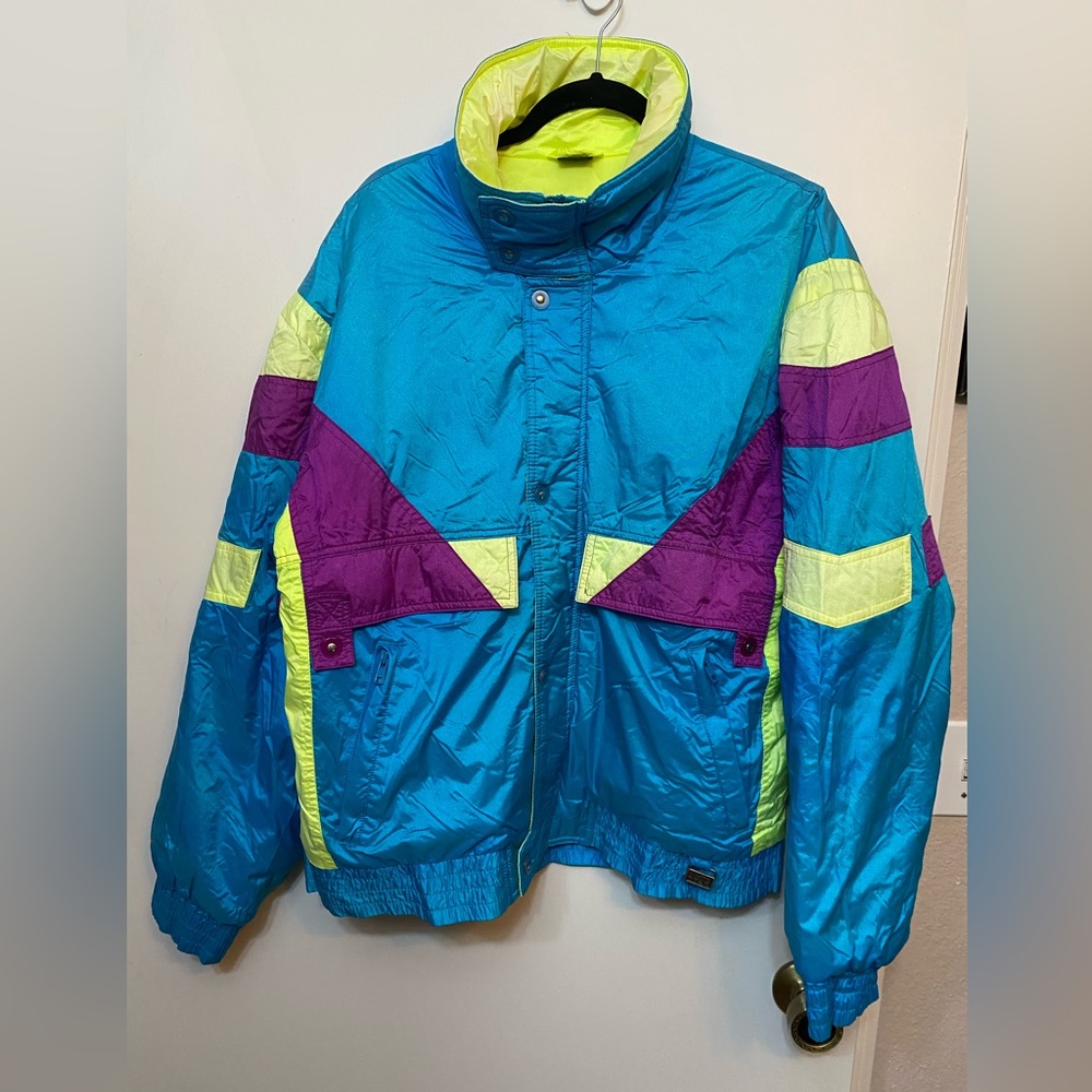 Vintage 1980s White Stag ski jacket men’s size large color block nylon